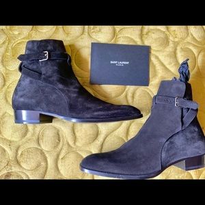 Men’s Saint Laurent black suede shoes